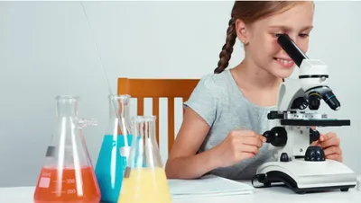 Детский микроскоп с набором микропрепаратов 100x-1200x купить в Суперайс