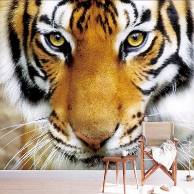 Обои на телефон: Виртуальный мир с тигром в 3D