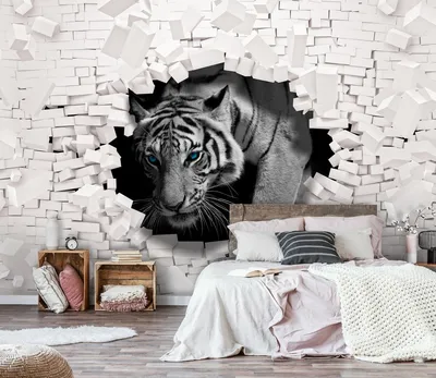 iPhone фоны: Очарование 3D тигра на экране
