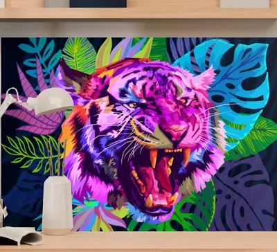 Обои в высоком разрешении: 3D тигр на рабочий стол