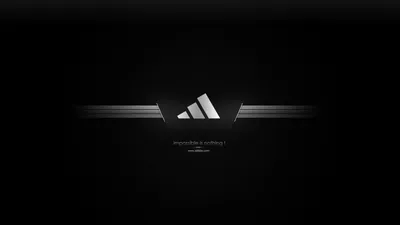 Эмблема adidas с тнкстои на черном - обои на рабочий стол