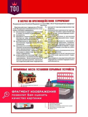 Стенд Антитеррор, безопасность, ГО и ЧС арт. 0309 купить в Москве |  изготовление стендов Standonline
