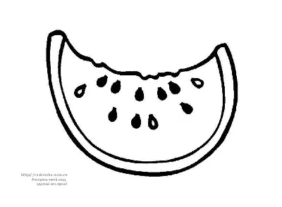 Арбуз раскраска - Раскраски от сайта В мире сказки!