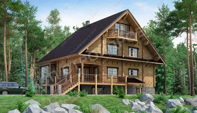 Деревянные двухэтажные дома из бревна