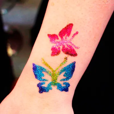 GlitterTattoo Набор временных блеск тату и трафареты