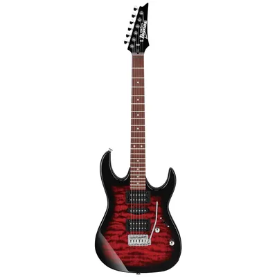 Amazon.com: Ibanez 6 String Solid-Body Electric Guitar, Right, Transparent  Red Burst (GRX70QATRB) : Musical Instruments