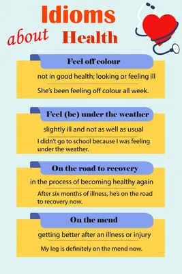 Idioms about health | Идиомы, Английский, Здоровье