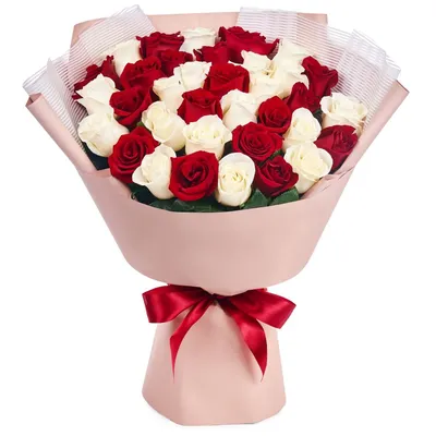 Букет из розовых роз и ромашек | купить недорого | доставка по Москве и  области