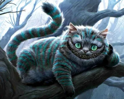 Фото Улыбающийся Cheshire Cat / Чеширский Кот из фильма Alice in Wonderland  / Алиса в стране чудес