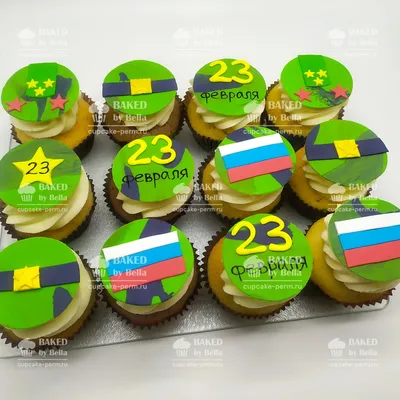 Капкейки на 23 февраля военному — купить по цене 240 руб. | Интернет  магазин Promocake Москва