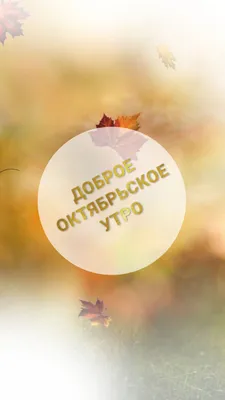 Доброе октябрьское утро!