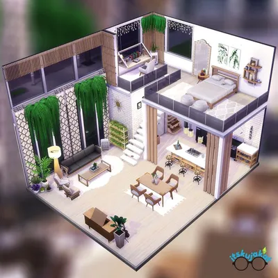 Lofty Loft (Interior) | the Sims 4 | Sims freeplay houses, Sims 4 houses, Sims  4 house design