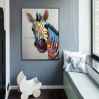 Цветная модная художественная картина маслом, ручная роспись, животное,  украшение лошади, Новый китайский стиль, вертикальная версия, большой офис  для учебы | AliExpress