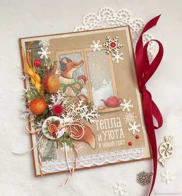 Ярмарка Мастеров - ручная работа, handmade | Рождественские открытки,  Самодельные открытки, Новогодние открытки