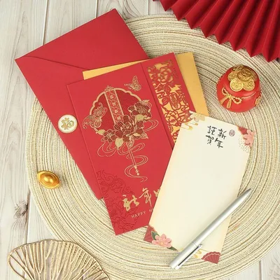 Новогодние открытки ручной работы Дракон Благодарственная открытка  Фестиваль китайской весны – лучшие товары в онлайн-магазине Джум Гик