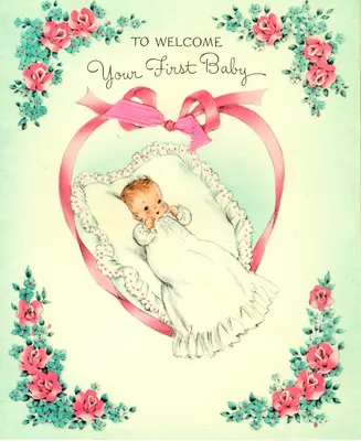 Открытка на рождение сына с малышом и медвежонком | Новорожденные открытки,  Открытки, Новорожденные