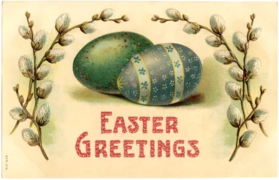 Фото Пасха яйцами Шаблон поздравительной открытки Праздники Цветущие