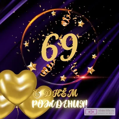Прикольная открытка с днем рождения мужчине 69 лет — Slide-Life.ru