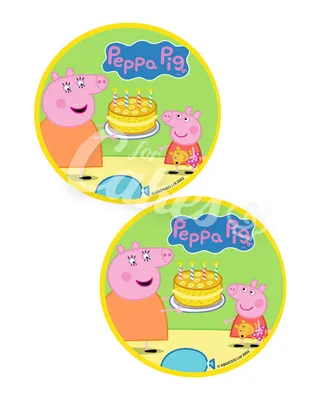 Картинка для торта \"Свинка Пеппа\" - PT718 - пищевая печать на торте,  сахарной, вафельной бумаге | Printort.uz