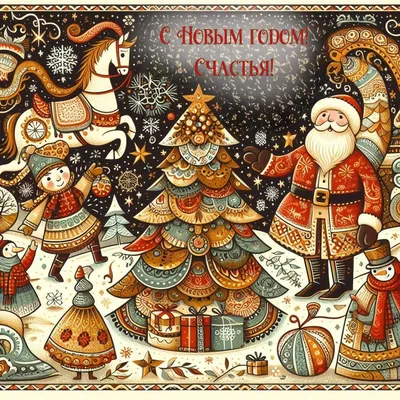 Новогодние открытки 2024 со стихами (красивые, трогательные, прикольные)  ❄🎄🎅 | Волшебный мир иллюстраций | Дзен