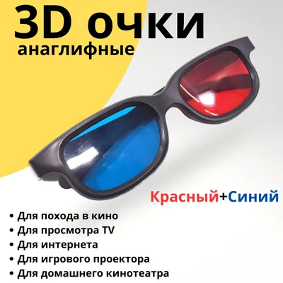 Многоразовые 3D-очки с синей рамкой для ПК с толстыми линзами круглые  поляризованные для взрослых размеров - HCBL 3D