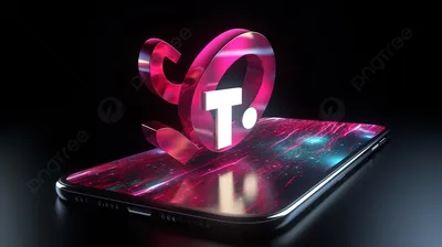 3d рендеринг логотипа Tiktok для приложения в социальных сетях, ТИК Так,  логотип приложения, тик ток логотип фон картинки и Фото для бесплатной  загрузки