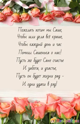 Открытка Александру на день рождения с красивым пожеланием самолетом и  девушкой — скачать бесплатно