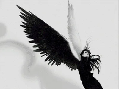Ангел с черными крыльями картинки обои
