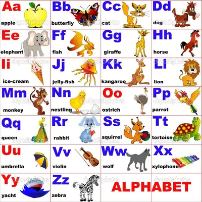 Английские буквы с картинками | Раскраски с буквами алфавита, Алфавит,  Раскраски