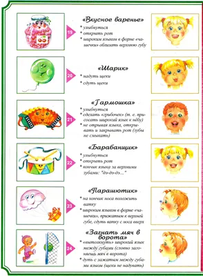 Весёлые карточки для артикуляционной гимнастики (1 фото). Воспитателям  детских садов, школьным учителям и педагогам - Маам.ру