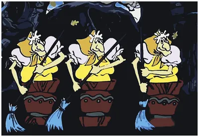 Картина по номерам Летучий корабль - Бабки Ежки в ступах, 40 х 60 см —  купить в интернет-магазине по низкой цене на Яндекс Маркете