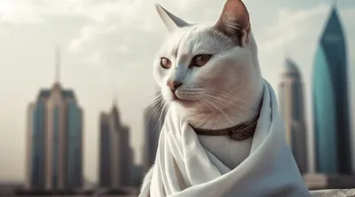 Белый кот Арт. Рисунок кота. Кот и небо. | Animals, Cats