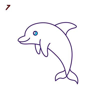 Маленький дельфин рисунок - 64 фото