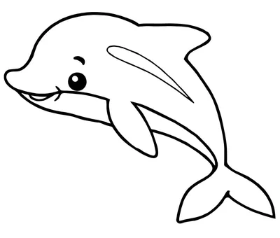 Дельфин — раскраска для детей. Распечатать бесплатно.