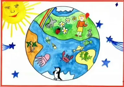 Открытки, фото картинки и рисунки детей на Международный День Земли