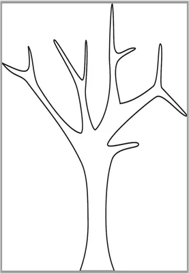 Рисунок дерева без листьев для детей эскиз распечатать