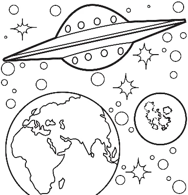 Раскраска космос | Детские раскраски, распечатать, скачать | Space coloring  pages, Planet coloring pages, Solar system coloring pages