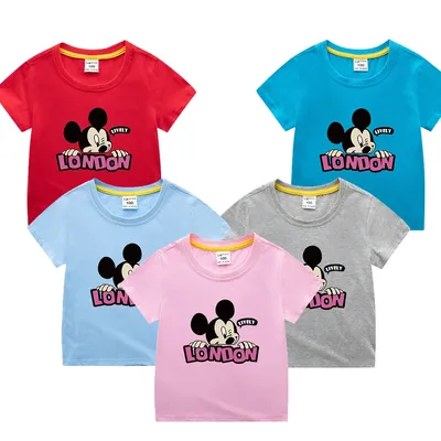 Летние детские футболки Disney, хлопковая футболка, одежда для мальчиков и  девочек, спортивные костюмы с Микки Маусом, Детский костюм, Детские наряды  | AliExpress