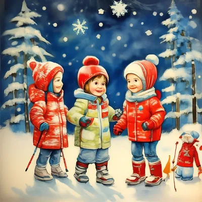 Зимние детские забавы» — создано в Шедевруме
