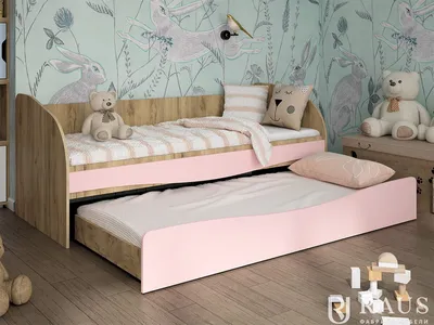Детская кровать с выкатным спальным местом Софт 3D RAUS | Цена 15600 руб. в  Екатеринбурге на Диванчик-Екб