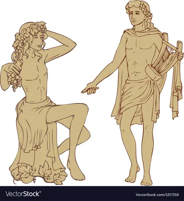 Dionis and apollo Royalty Free Vector Image - VectorStock