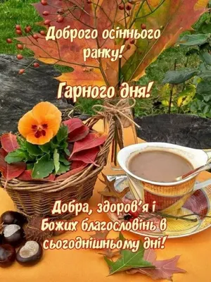 Pin by Валентина Данилюк on Доброго осіннього ранку | Good morning nature,  Good morning, Picnic basket