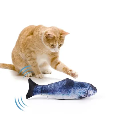 Игрушки для кошек, плавающая рыба, движущаяся кошка, Мерцающая рыба,  кошачья мята, игрушки, движущаяся котенок, игрушка, плюшевая Интерактивная  кошка, приблизительно 30 см, подарок | AliExpress