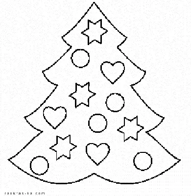 Новогодняя елка — раскраска для детей. Распечатать бесплатно.