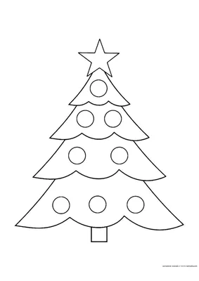 Раскраска Новогодняя елка со звездой - распечатать бесплатно