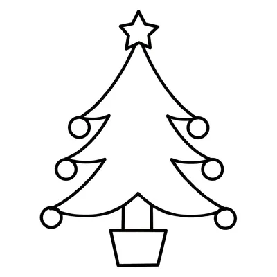 Хижина и рождественская елка. Раскраска. Вектор - Ozero - российский  фотосток