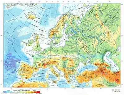[84+] Физическая карта зарубежной европы фрагмент картинки обои