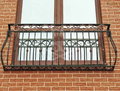 Металлический кованый французский балкон КФБ-151: купить в Москве, фото,  цены