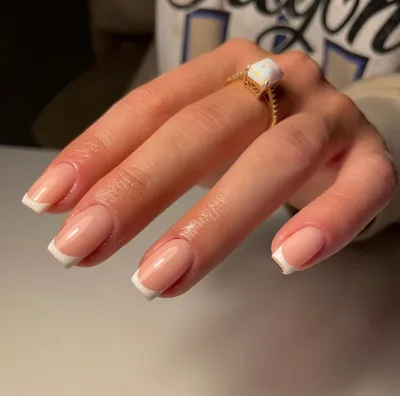 40 Stylish French Tip Nails for Any Nail Shape : Square White French Tip  Nails I Take You | Wedding Readings | Wedding Ideas | Wedding Dresses |  Wedding Theme