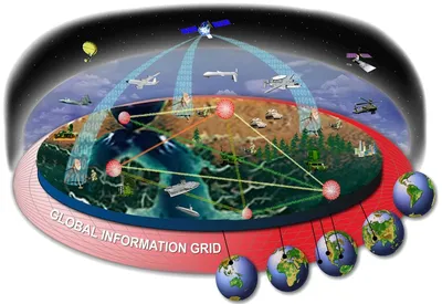 Illustration of a global communication network on Craiyon